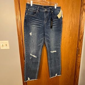 SUPPLIES BY UNION BAY MAREN HI RISE SLIM STRAIGHT LEG JEANS SZ 10 Distressed